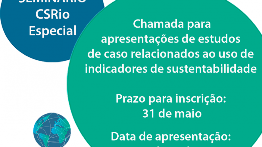 Chamada para apresentações de estudo de caso sobre Indicadores de Sustentabilidade.