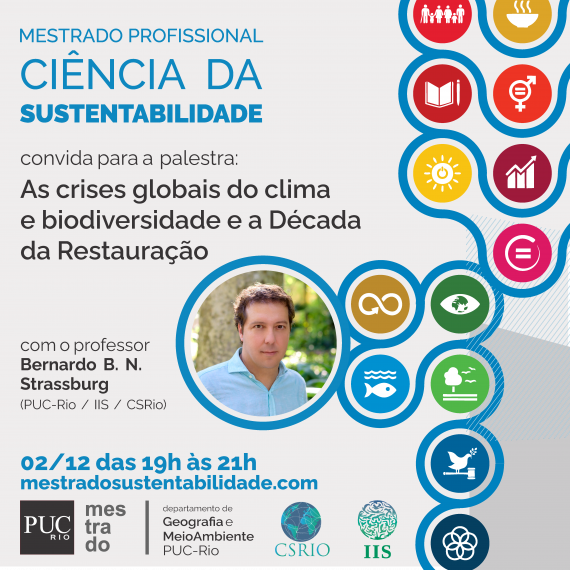 Inscreva-se para a palestra "As crises globais do clima e biodiversidade e a Década da Restauração"